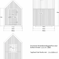 PLUS Classic legehus 144×124 cm ubehandlet