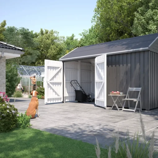 Plus Classic Multi Havehus 10 m²  2 moduler m/dobbeltdør og lukket front