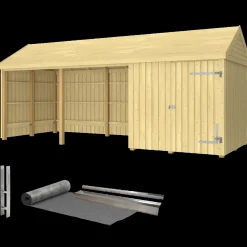 Plus Classic Multi Havehus 14,5 m² 3 moduler m/enkeltdør og åben front inkl. tagpap/alulister/H-stolpefødder