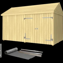 Plus Classic Multi Havehus 10 m²  2 moduler m/dobbeltdør og lukket front inkl. tagpap/alulister/H-stolpefødder
