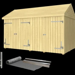 Plus Classic Multi Havehus 10 m²  2 moduler m/enkelt og dobbeltdør inkl. tagpap/alulister/H-stolpefødder