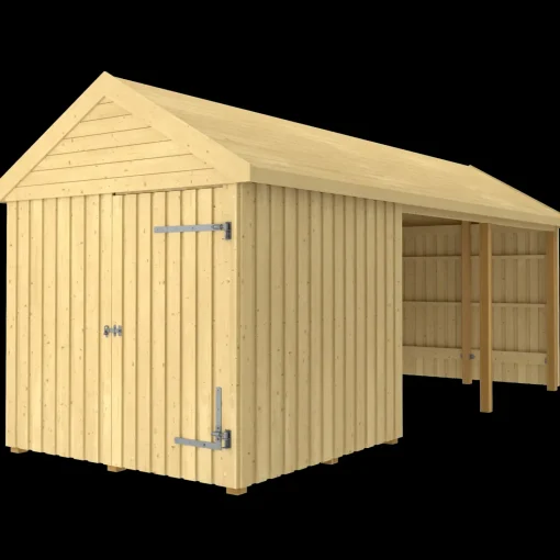 Plus Classic Multi Havehus 14,5 m²  3 moduler m/enkeltdør og åben front