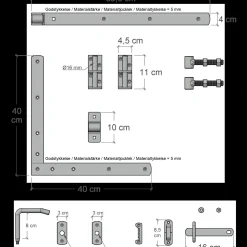 Plus Country enkeltlåge inkl. beslag 100x98 cm sort
