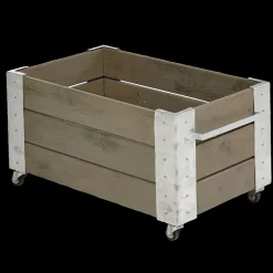 Plus Cubic blomsterkasse med hjul 87x50x45 cm gråbrun