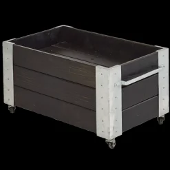 Plus Cubic blomsterkasse med hjul 87x50x45 cm sort