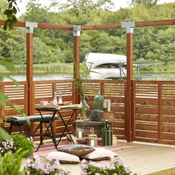 Plus Cubic hjørnebeslag t/stolpe enkelt varmgalvaniseret 7x7 cm