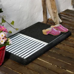 Plus Cubic rist m/sort måtte/gummiramme - 88x48x4 cm