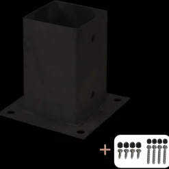 Plus Cubic Stolpefod  9x9 cm stolper  til fundament  m/skruer sort