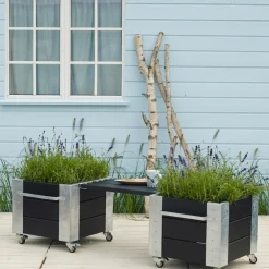 Plus Cubi/PIPE bænk inkl. beslag sort 120 cm