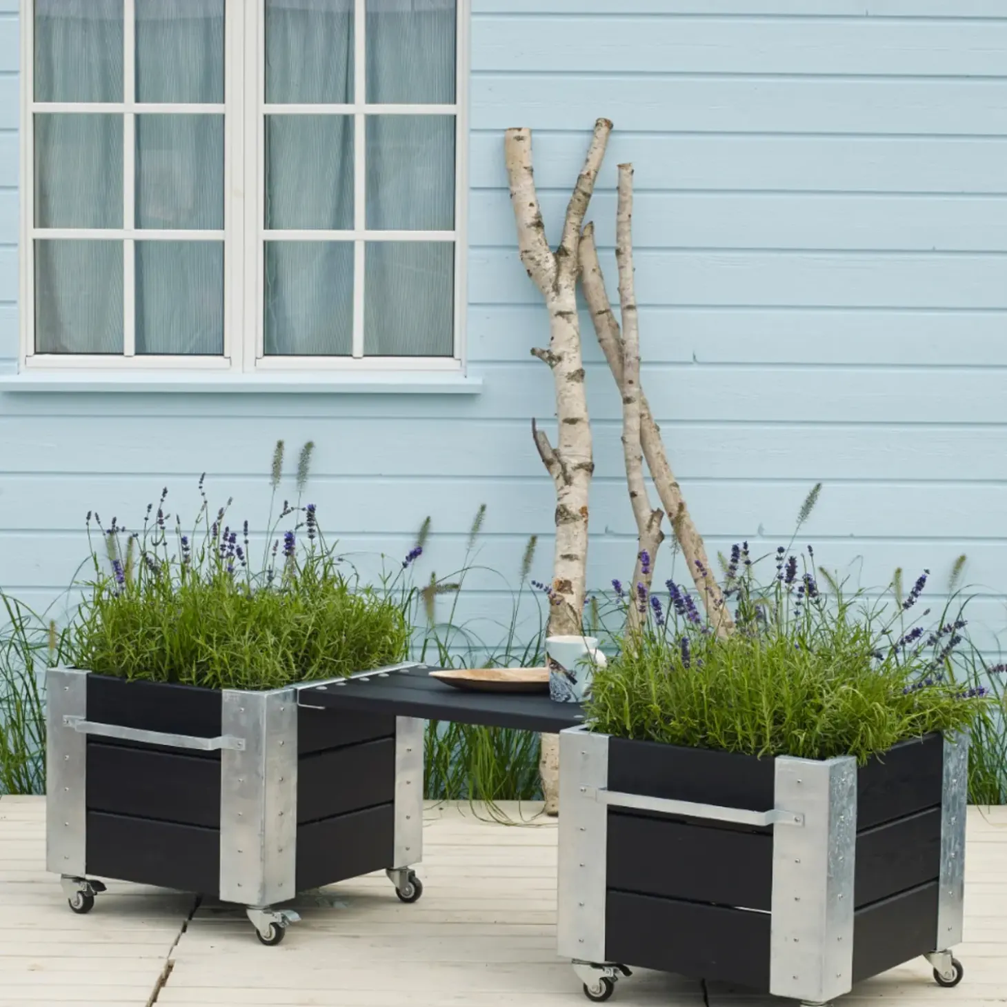 Plus Cubi/PIPE bænk inkl. beslag sort 120 cm