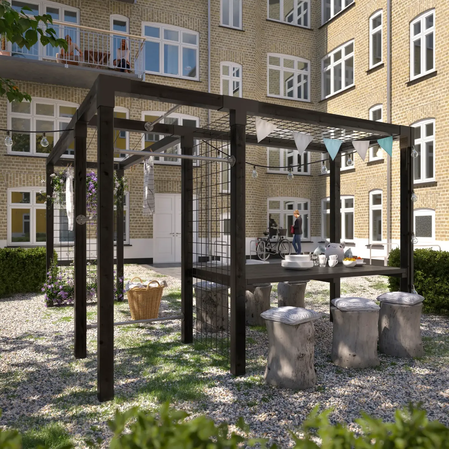 Plus daylife med stålespalier modul 4 sort