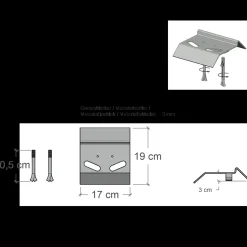 Plus elementbeslag 3x7 cm 4 stk varmgalvaniseret