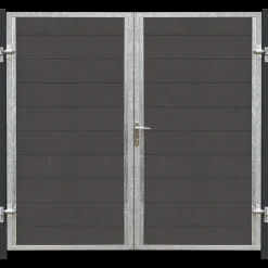 Plus Futura dobbeltlåge m/stålstolpe højrehængt 197x180 cm gråsort
