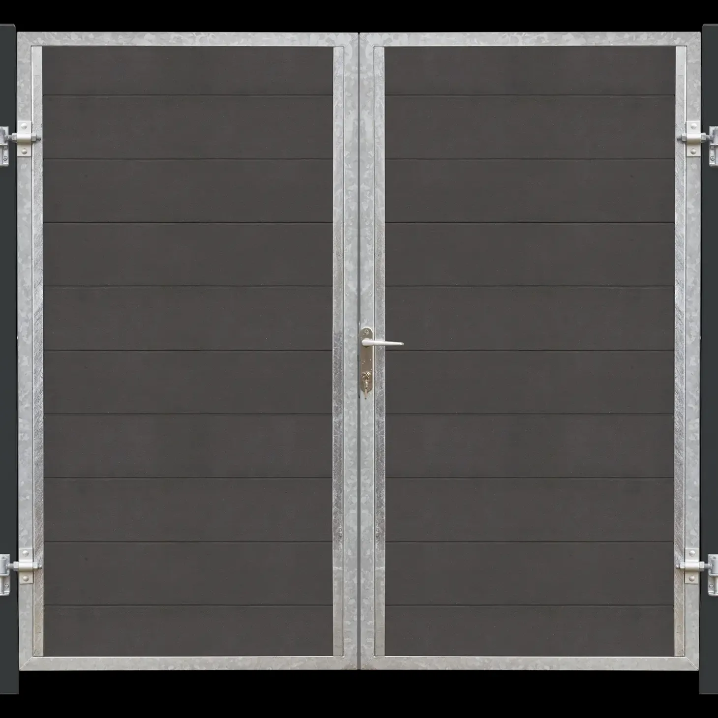 Plus Futura dobbeltlåge m/stålstolpe højrehængt 197x180 cm gråsort