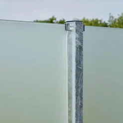 Plus Futura dobbeltlåge m/stålstolpe højrehængt 197x180 cm gråsort