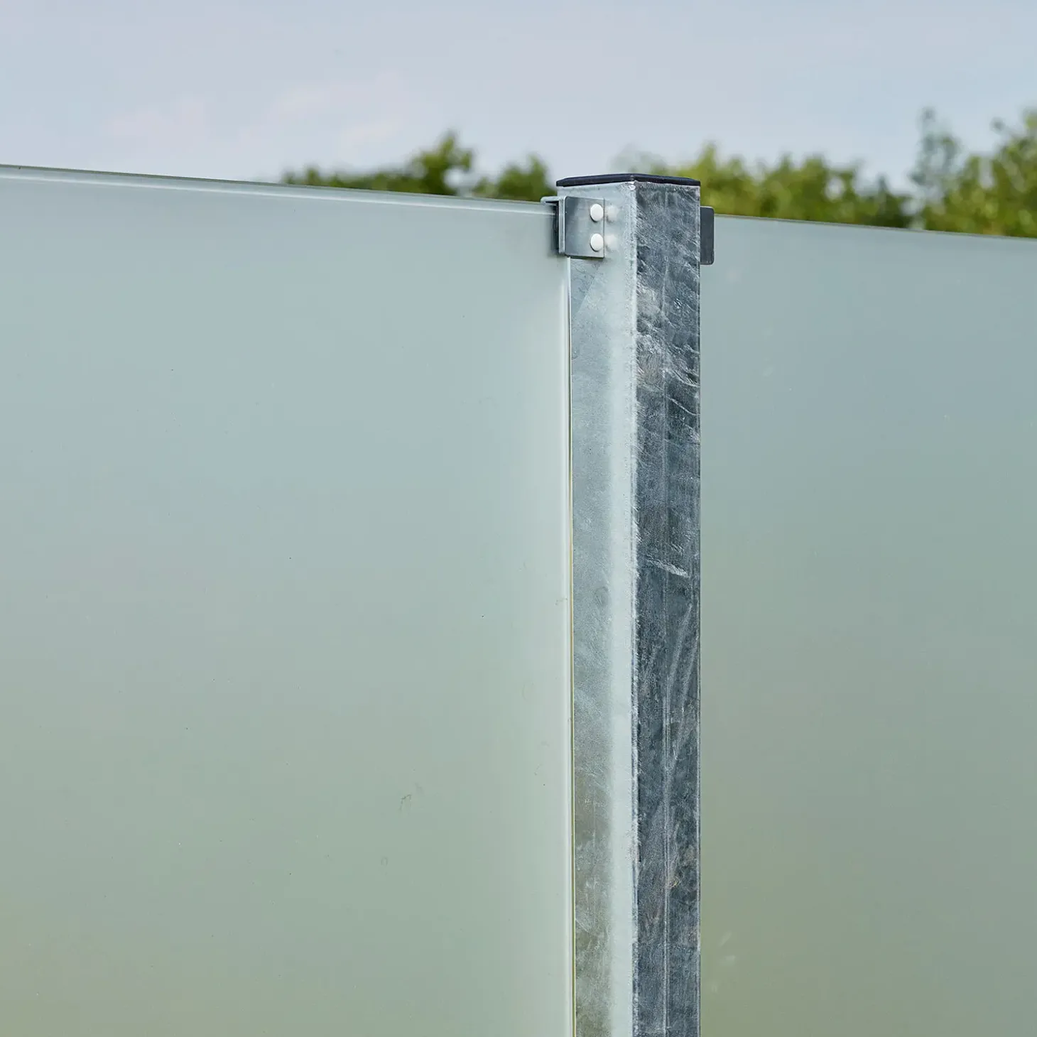 Plus Futura dobbeltlåge m/stålstolpe højrehængt 197x180 cm gråsort