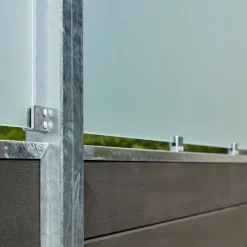 Plus Futura dobbeltlåge m/stålstolpe højrehængt 197x180 cm gråsort