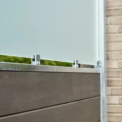 Plus Futura dobbeltlåge m/stålstolpe højrehængt 197x180 cm gråsort