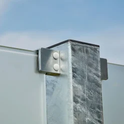 Plus Futura dobbeltlåge m/stålstolpe højrehængt 197x180 cm gråsort