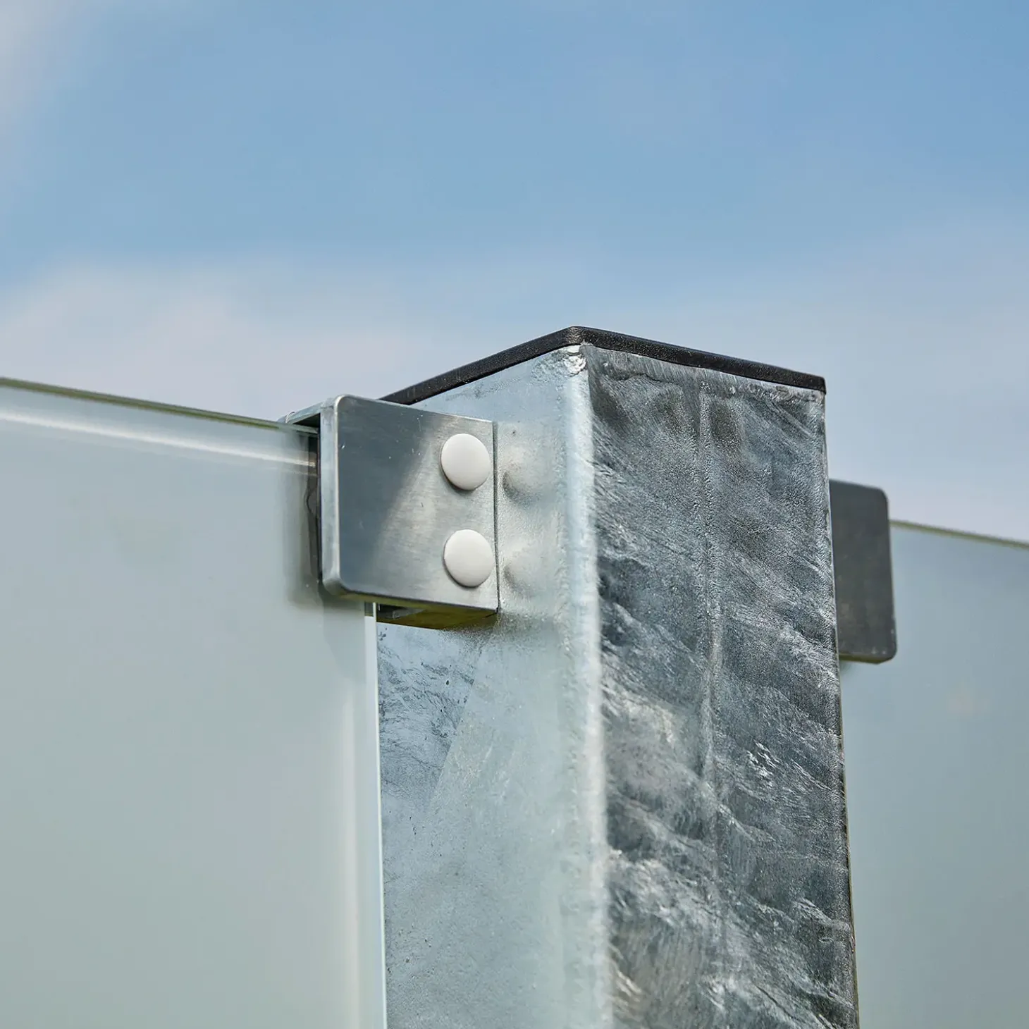 Plus Futura dobbeltlåge m/stålstolpe højrehængt 197x180 cm gråsort