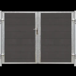 Plus Futura dobbeltlåge m/stålstolpe venstrehængt 197x145 skiftergrå