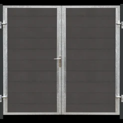 Plus Futura dobbeltlåge m/stålstolpe venstrehængt 197x145 cm gråsort