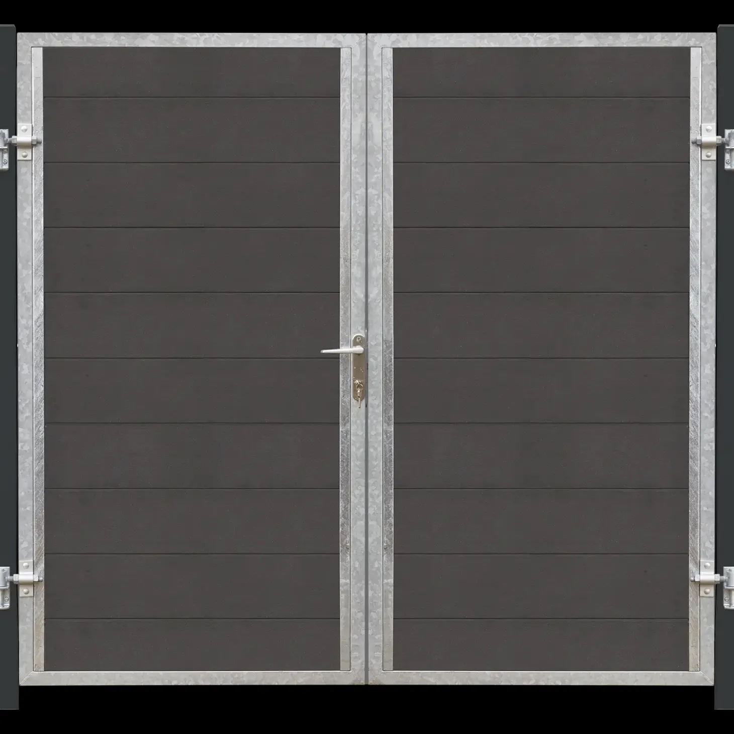 Plus Futura dobbeltlåge m/stålstolpe venstrehængt 197x145 cm gråsort