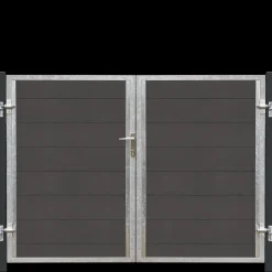 Plus Futura dobbeltlåge m/stålstolpe venstrehængt 197x145 cm gråsort