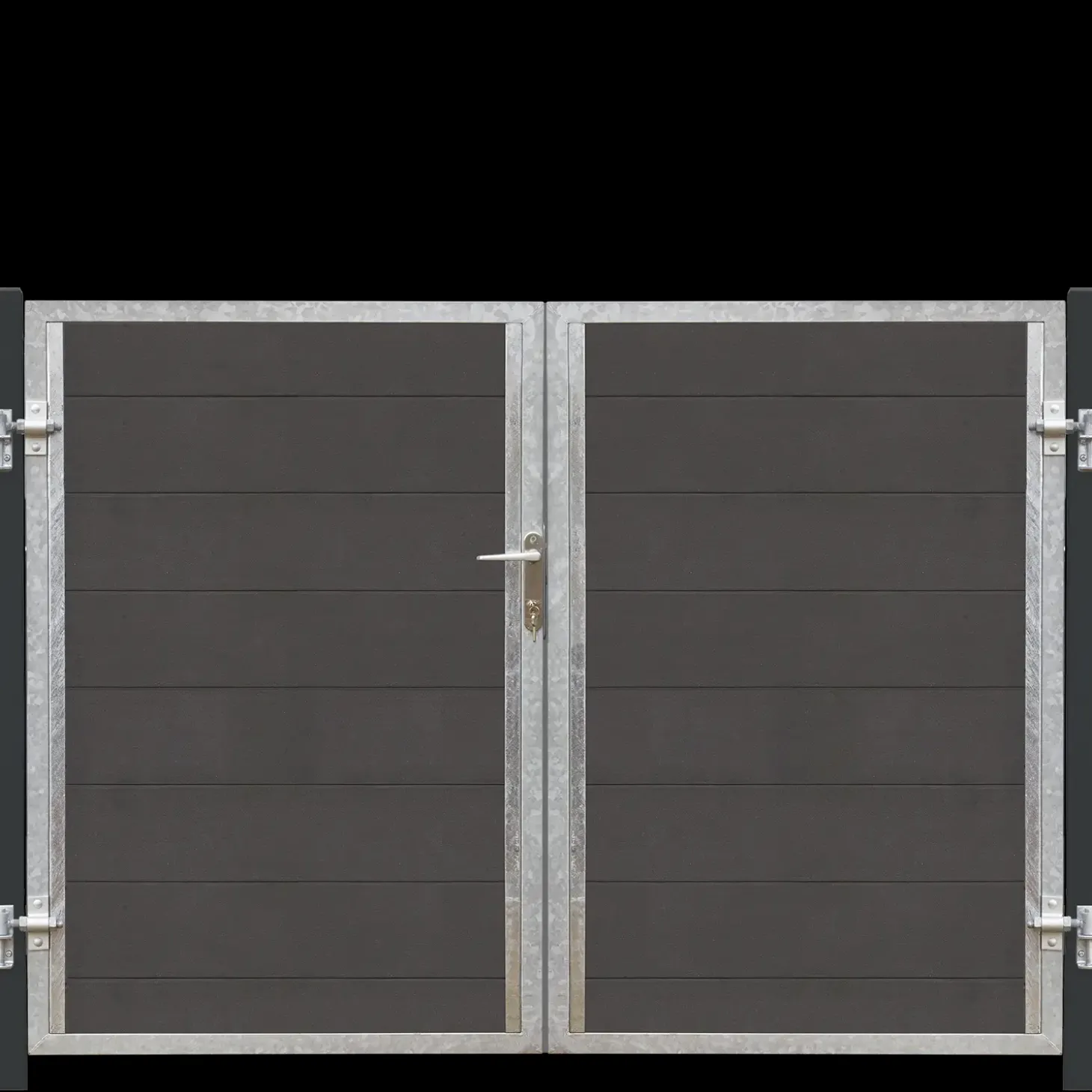 Plus Futura dobbeltlåge m/stålstolpe venstrehængt 197x145 cm gråsort