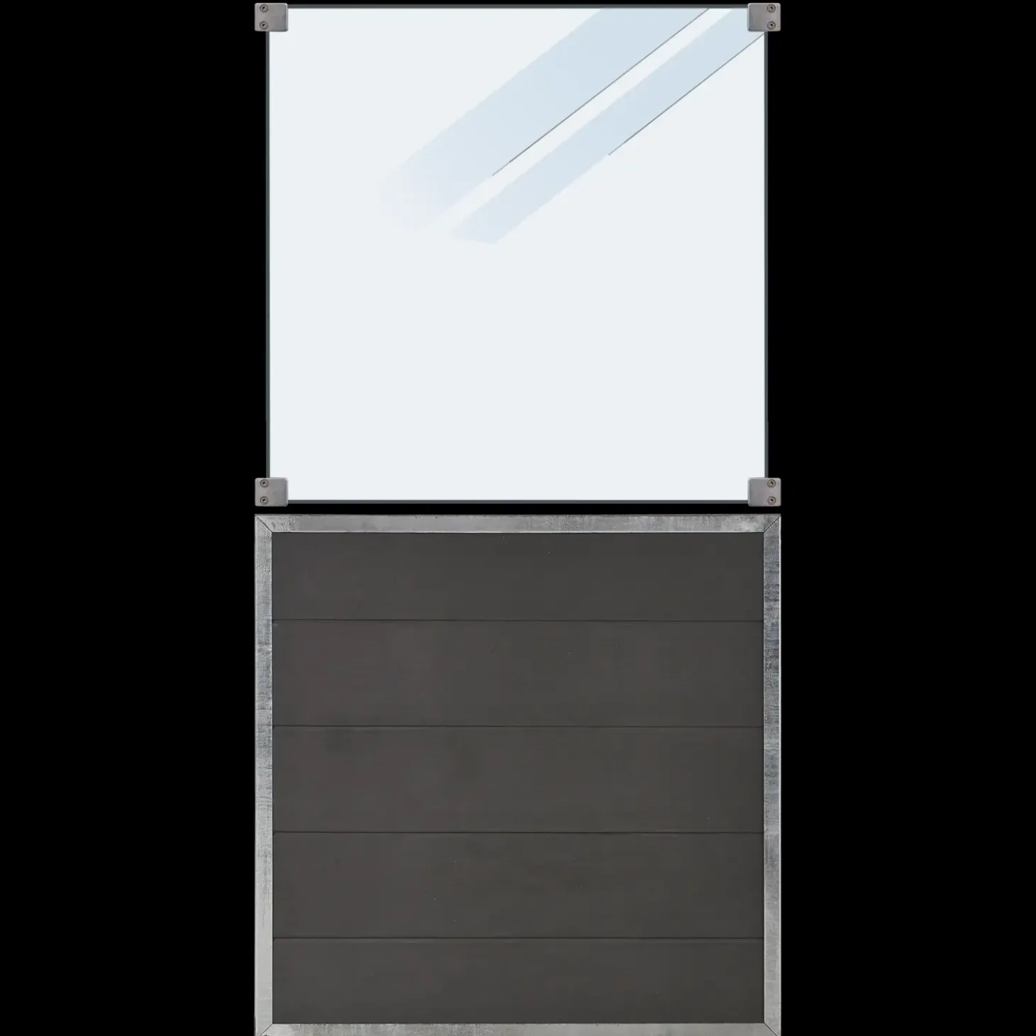 Plus Futura dobbeltlåge m/stålstolpe venstrehængt 197x145 cm gråsort