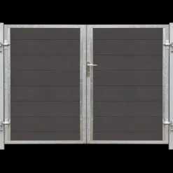 Plus Futura dobbeltlåge m/stålstolpe højrehængt 197x145 cm skiftergrå