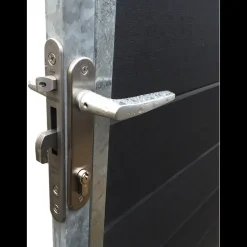 Plus Futura enkeltlåge m/stålstolpe højrehængt 99x91 cm skiftergrå