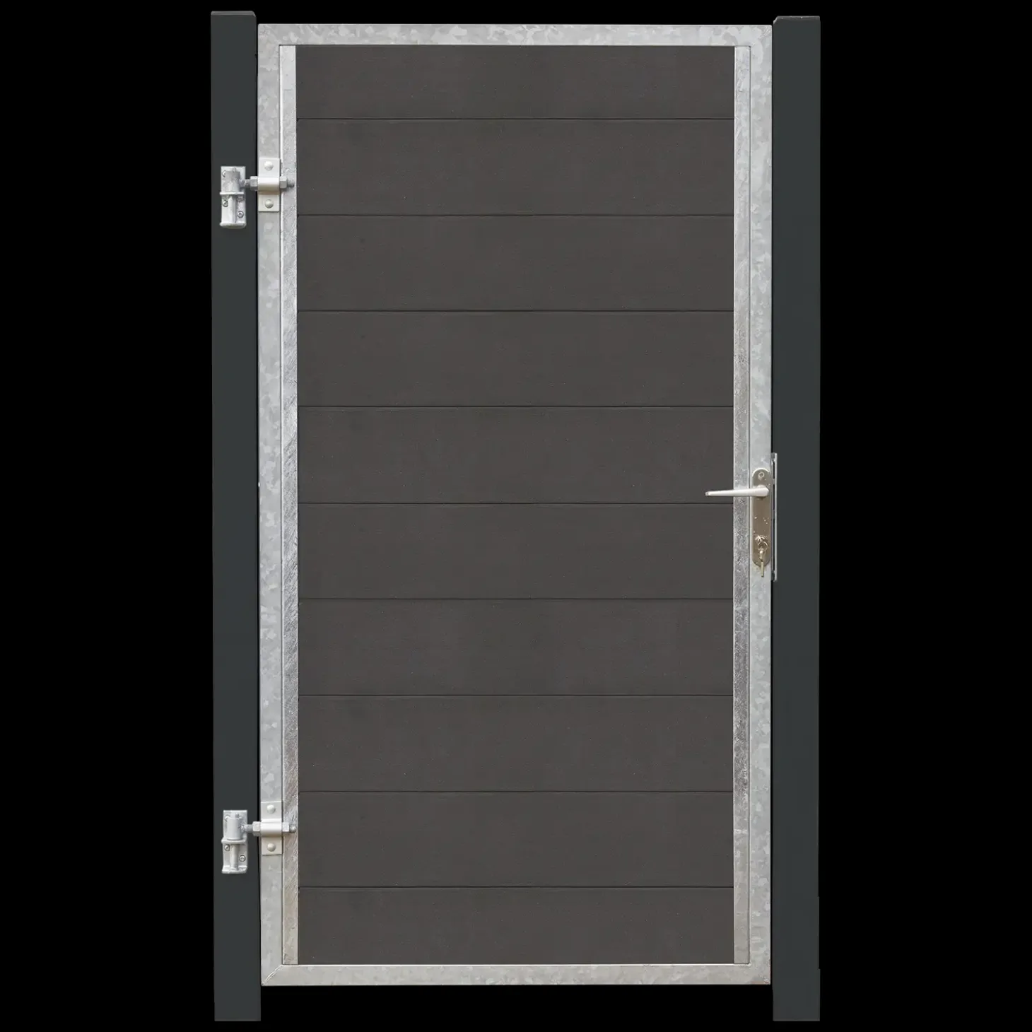 Plus Futura enkeltlåge m/stålstolpe venstrehængt 99x91 cm gråsort