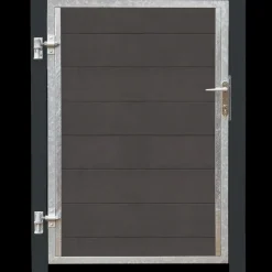 Plus Futura enkeltlåge m/stålstolpe venstrehængt 99x91 cm gråsort