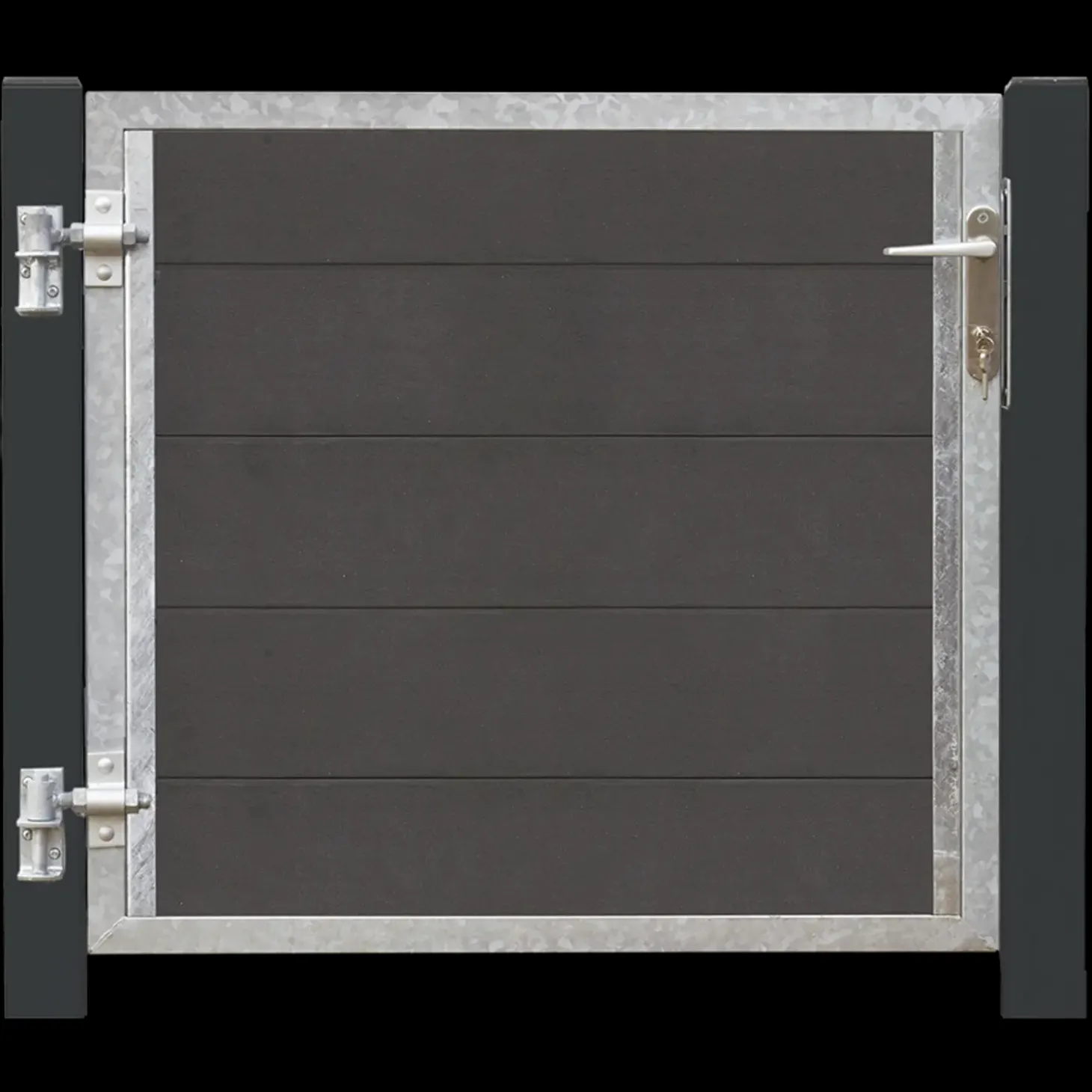 Plus Futura enkeltlåge m/stålstolpe venstrehængt 99x91 cm gråsort