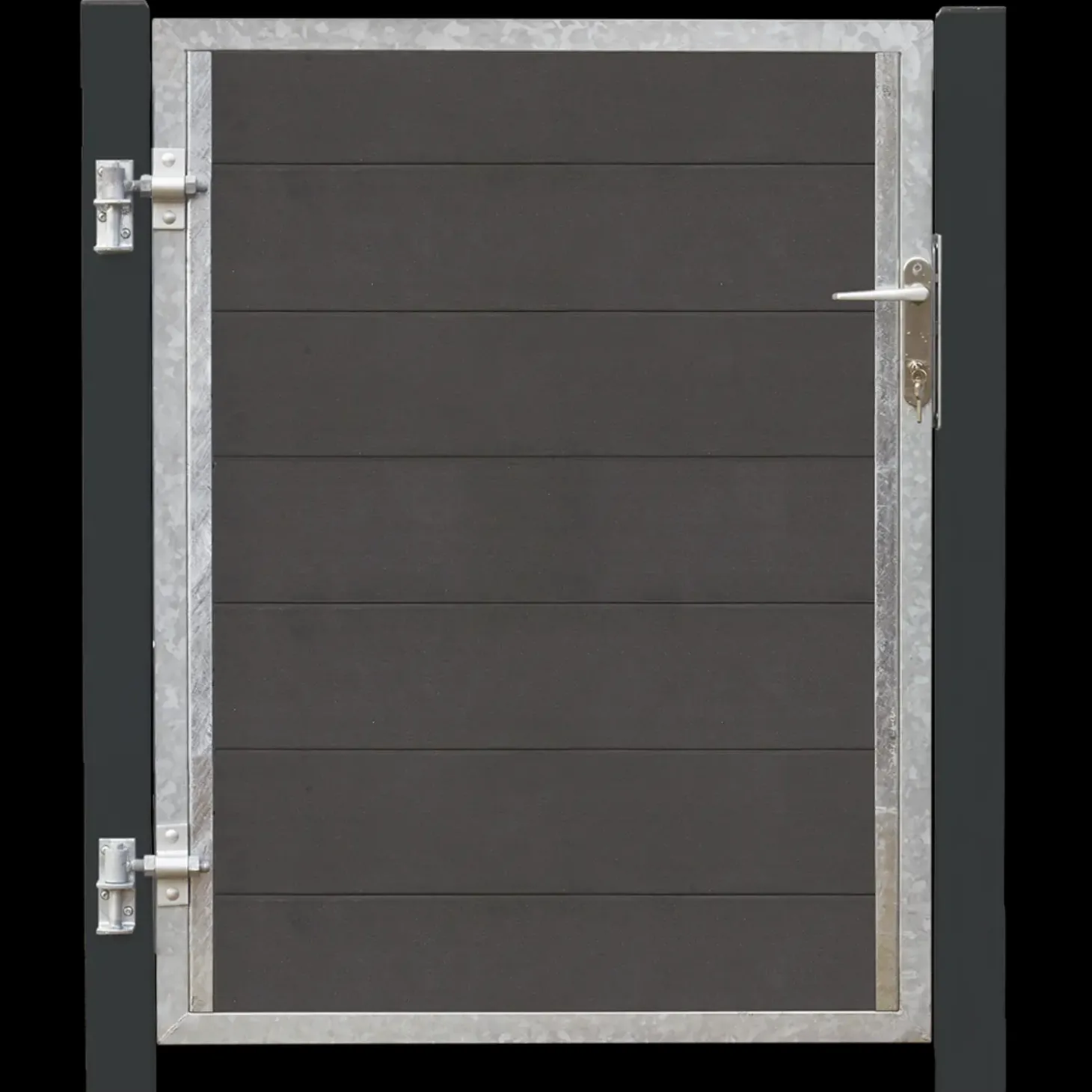 Plus Futura enkeltlåge m/stålstolpe venstrehængt 99x91 cm gråsort