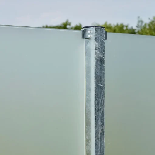 Plus Futura komposithegn m/frosted glas 90x180 cm skifergrå