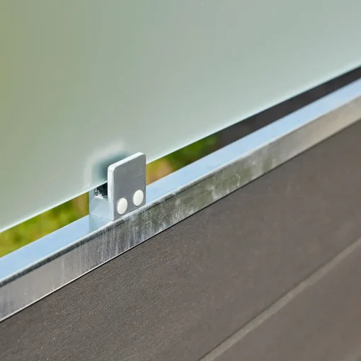 Plus Futura komposithegn m/frosted glas 90x180 cm skifergrå