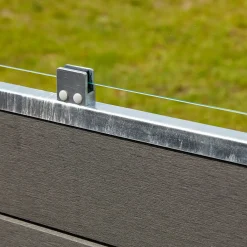 Plus Futura komposithegn m/klart glas 180x180 cm skiferfrå