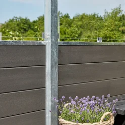 Plus Futura komposithegn m/klart glas 180x180 cm skiferfrå