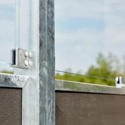 Plus Futura komposithegn m/klart glas 180x180 cm skiferfrå