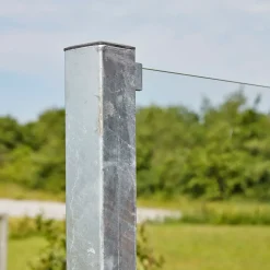 Plus Futura komposithegn m/klart glas 180x180 cm skiferfrå