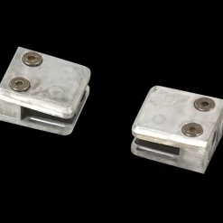 Plus glasbeslag t/firkantede stopler og lamineret glas 2 stk zink