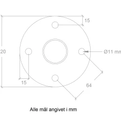 Plus glasbeslag t/runde stolper Ø42,4 mm sort