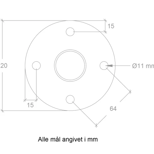 Plus glasbeslag t/runde stolper Ø42,4 mm sort