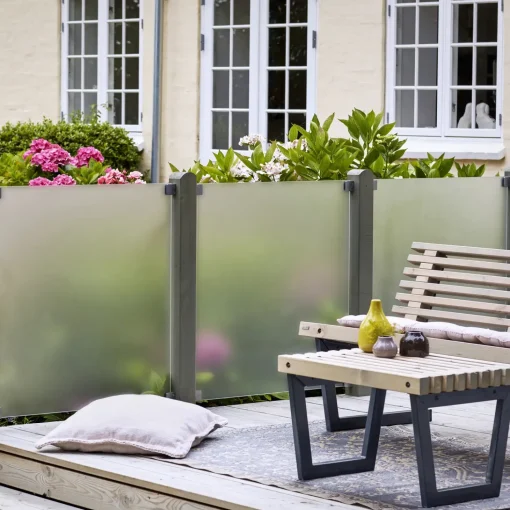 Plus glashegn skråelement 90x180/127 cm frosted
