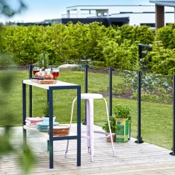 Plus glashegn t/rund stolpe 90x91 cm klart