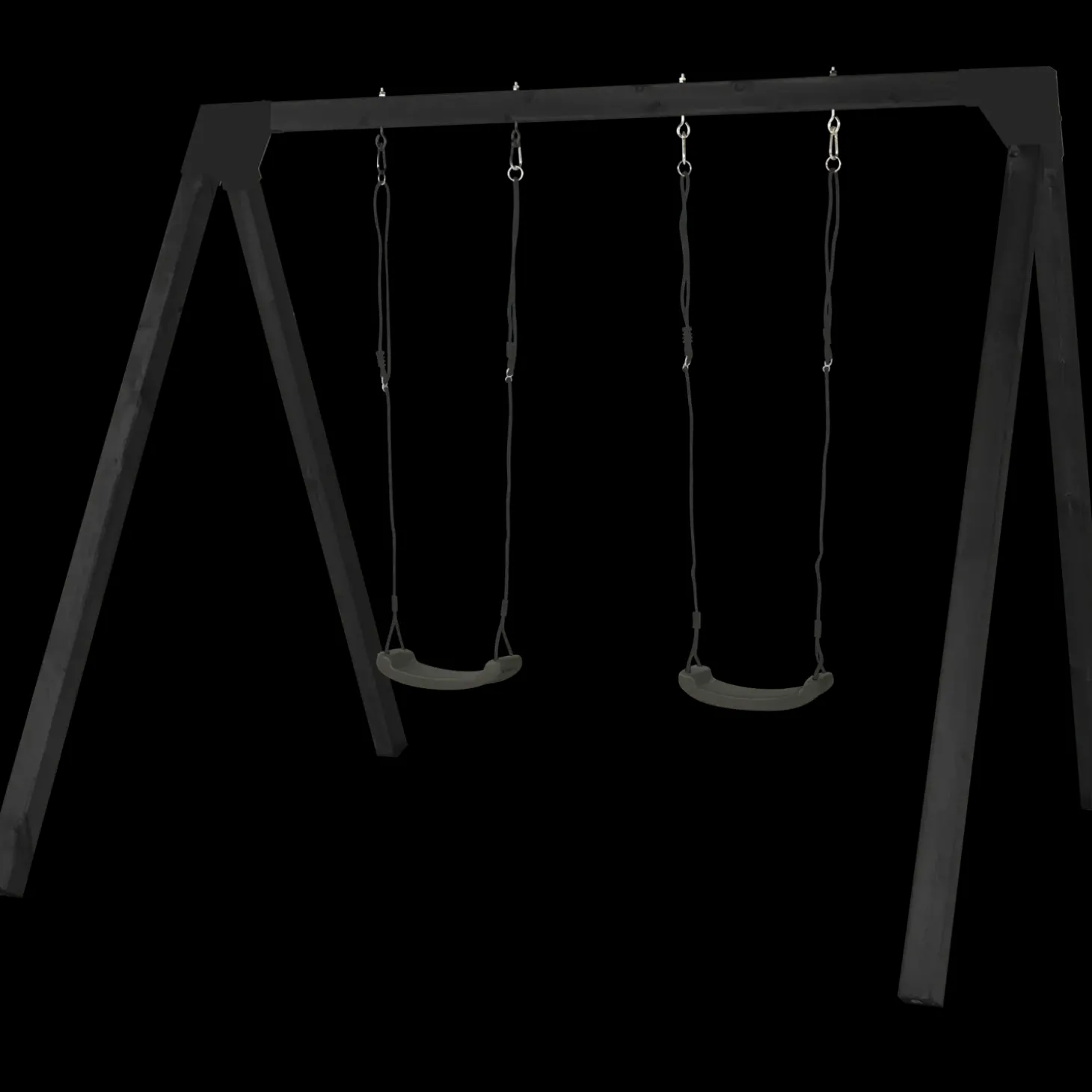 Plus Gyngestativ Luksus i sort inkl. 2 gråsorte gyngesæder