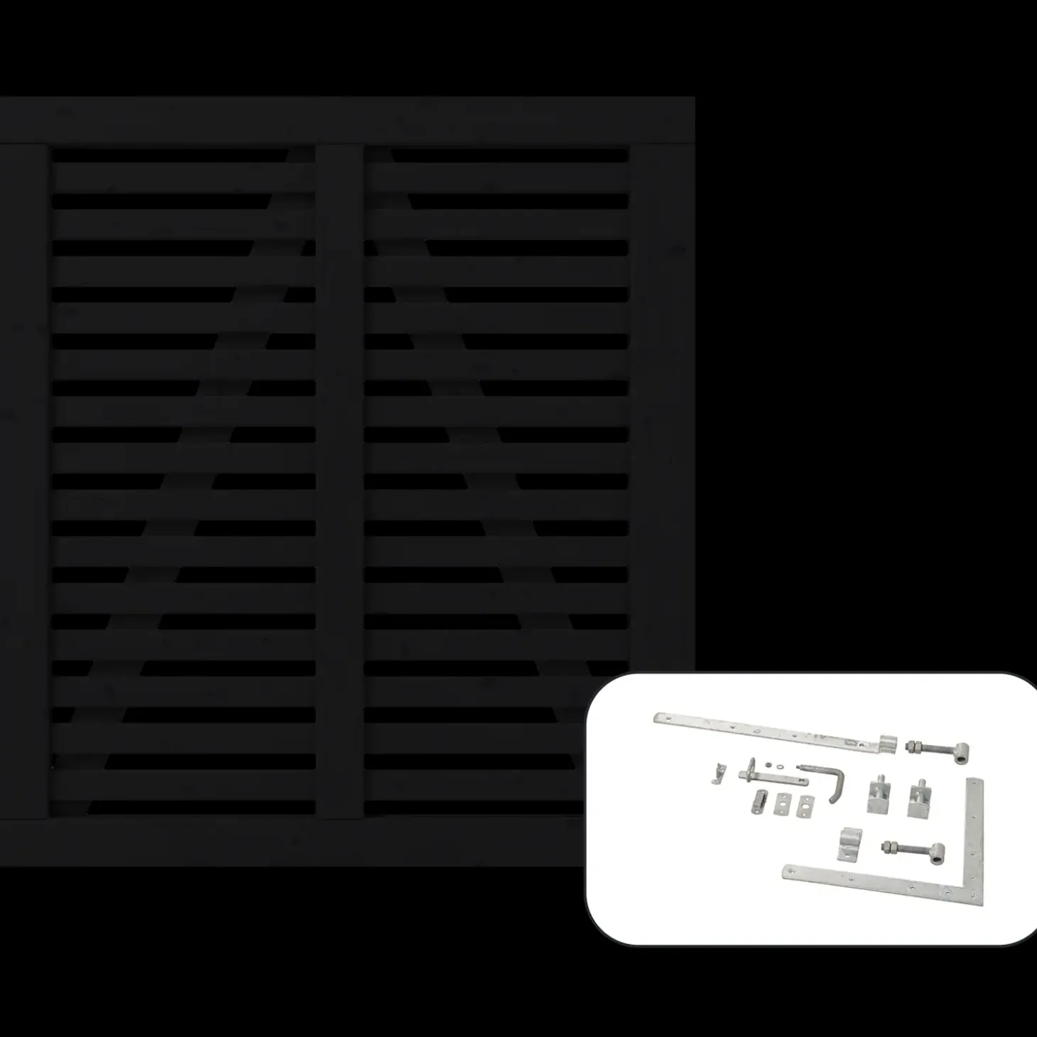 Plus Harmoni Enkeltlåge inkl. beslag 100x107 cm sort