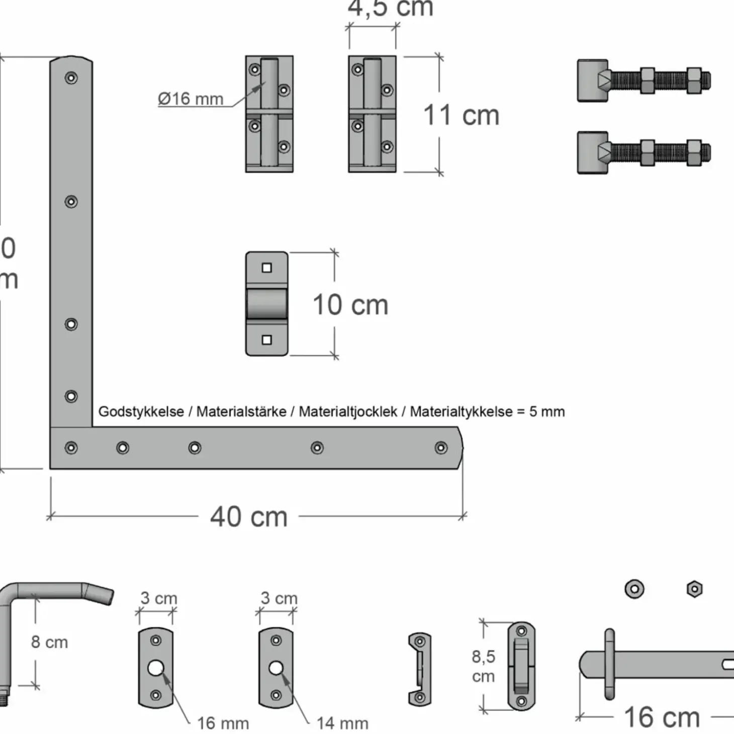 Plus Harmoni Enkeltlåge inkl. beslag 100x140 cm sort